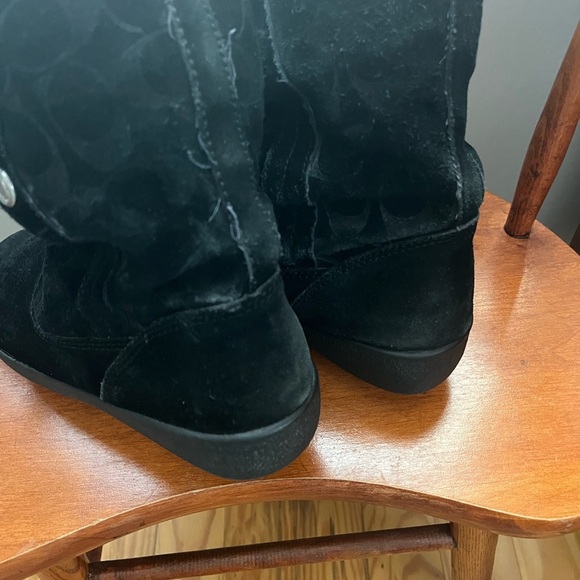 Coach Black Suede Tullip Winter Boots Size 9 - Picture 11 of 16